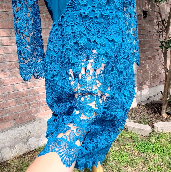 Antonio Melani aqua lace dress - Picture 4 of 8